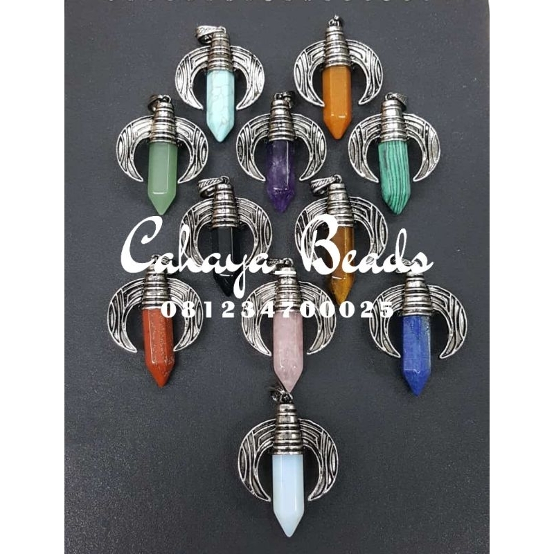 Liontin Batu Alam Giok Model Gigi Harimau