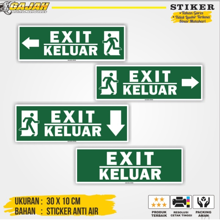 

Stiker Jalur Evakuasi Exit Sign