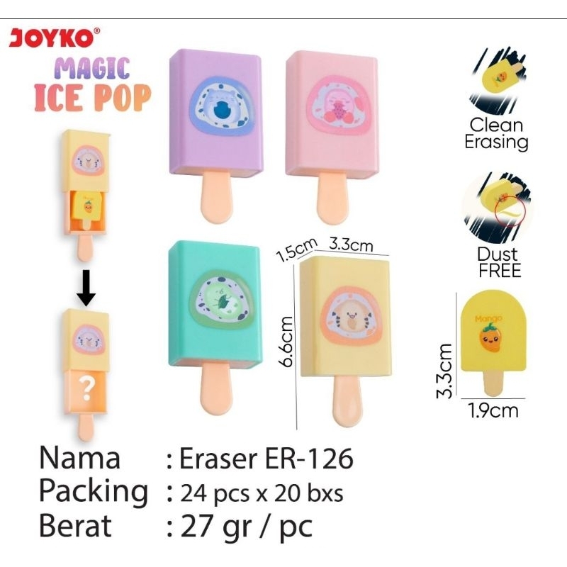 

penghapus es krim magic pop joyko hapusan anak eraser