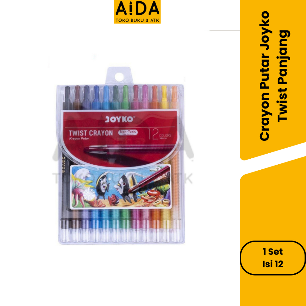 

Twist Crayon Krayon Putar Joyko 12 Warna Colors CRAYON PUTAR JOYKO 12C LONG (PANJANG)