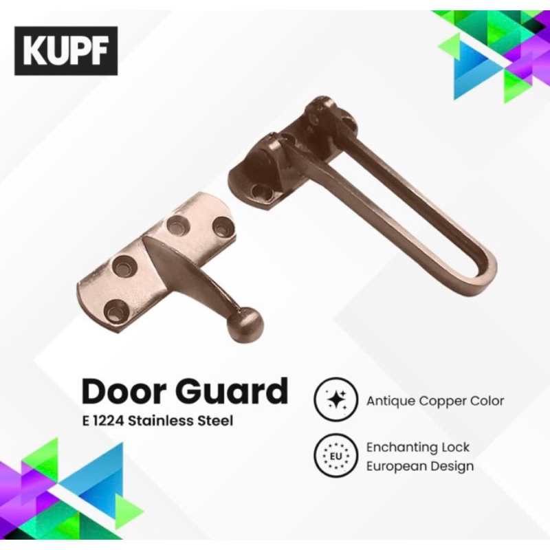 europe enchanting pengaman kunci pintu door guard elock stainless steel E1224NB