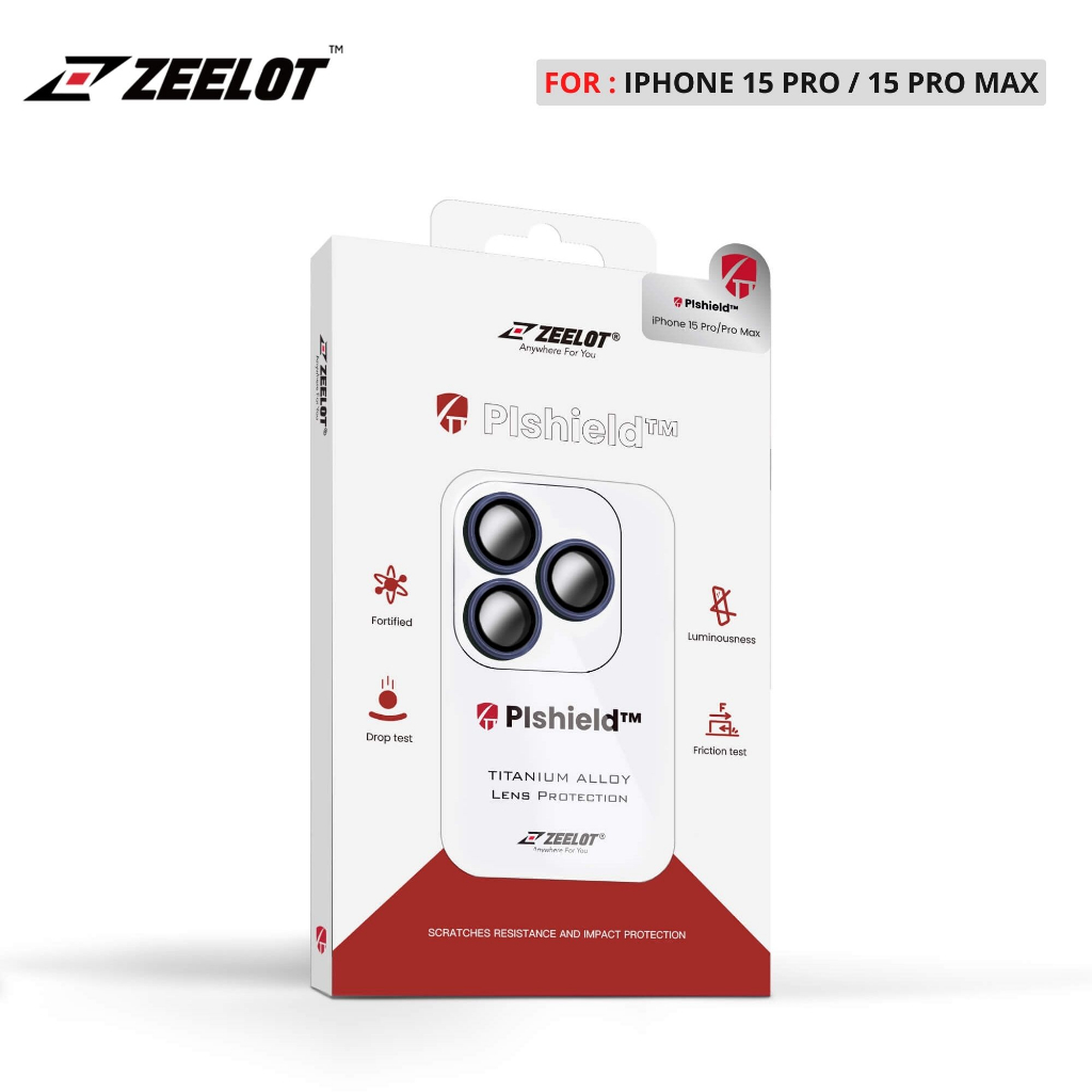 ZEELOT PISHIELD Titanium Alloy Lens Protector for iPhone 15 Pro / 15 Pro Max