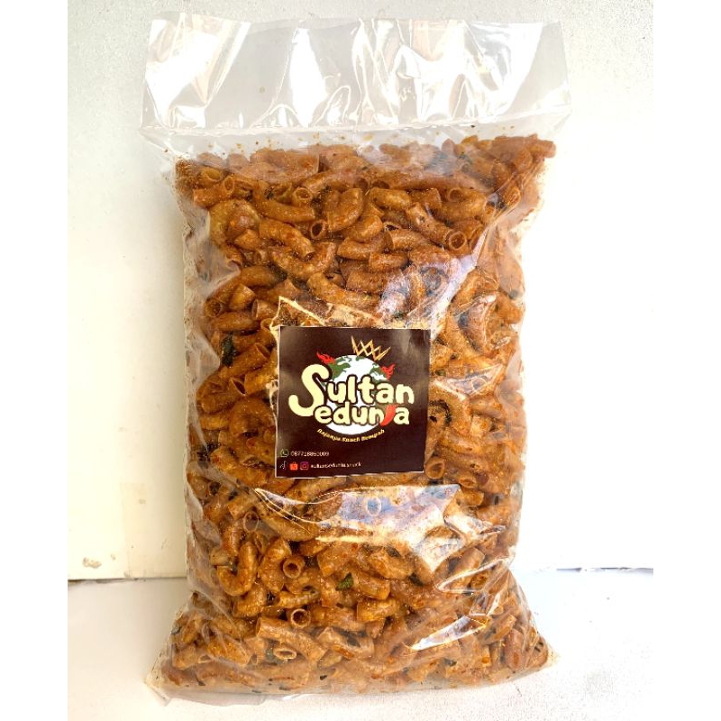 

500gr Makaroni Minyak Oily Sultan Sedunia Camilan Pedas Daun Jeruk