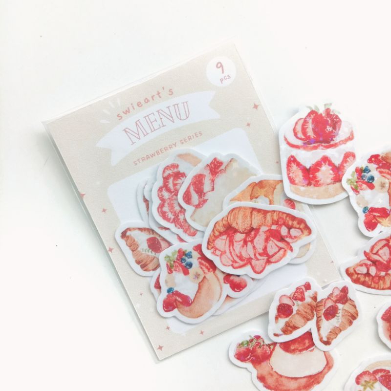 

Swieart Menu Strawberry Series Food Sticker Pack | Stiker Die Cut Ilustrasi | by Swieart