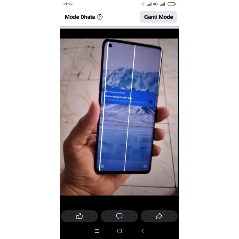 Hp OPPO Reno 4 pro 8/256 Second Minus Garis dua
