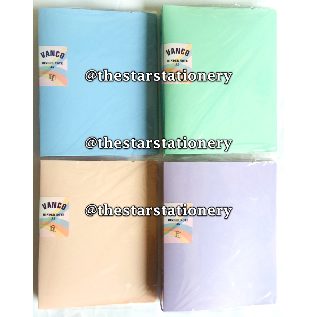 

(1 Biji) Map Binder Vanco MB-A5 A5 Pastel / Binder Note Vanco MB-1521-T A5 Transparant