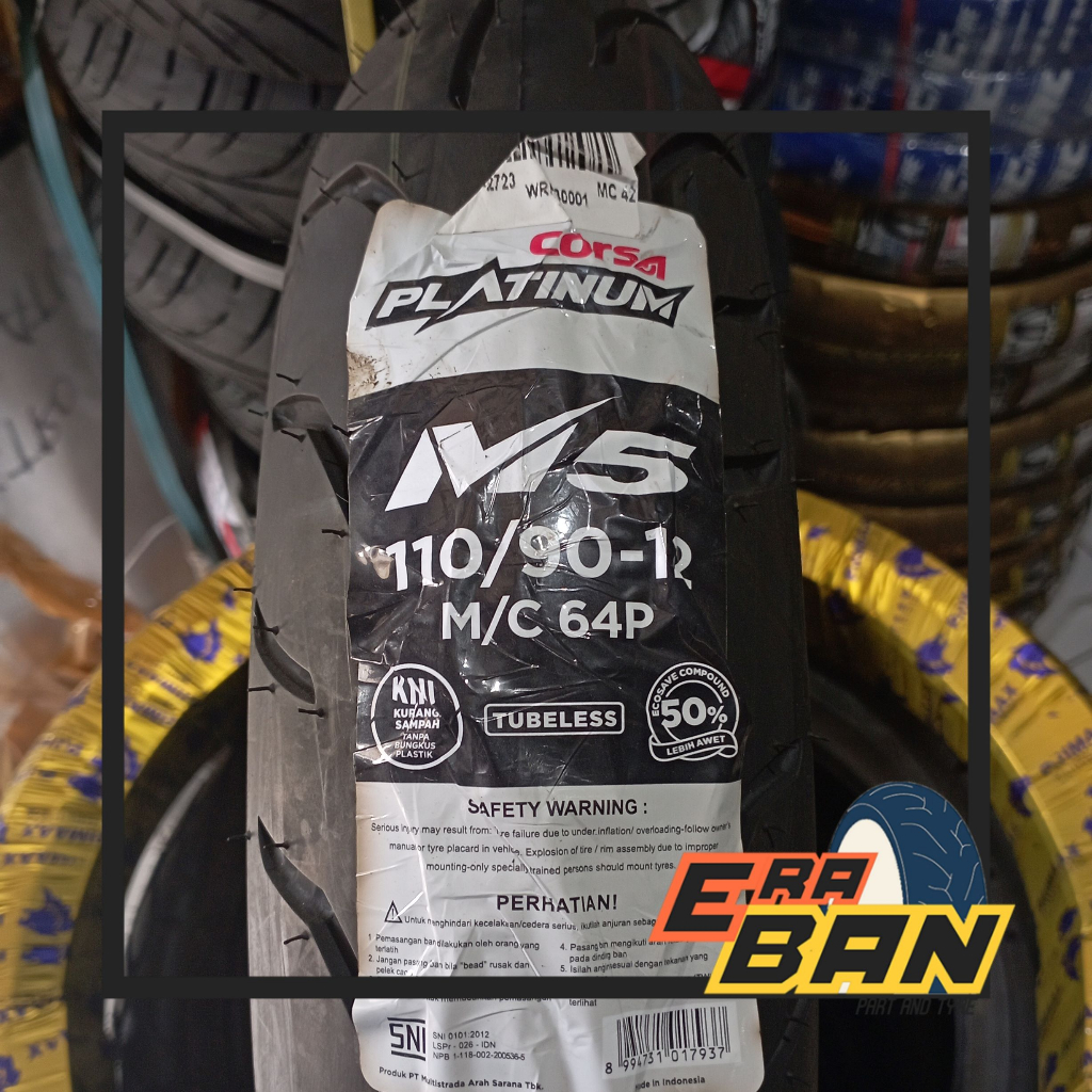 BAN LUAR CORSA M5 110 90 RING 12 TUBELESS