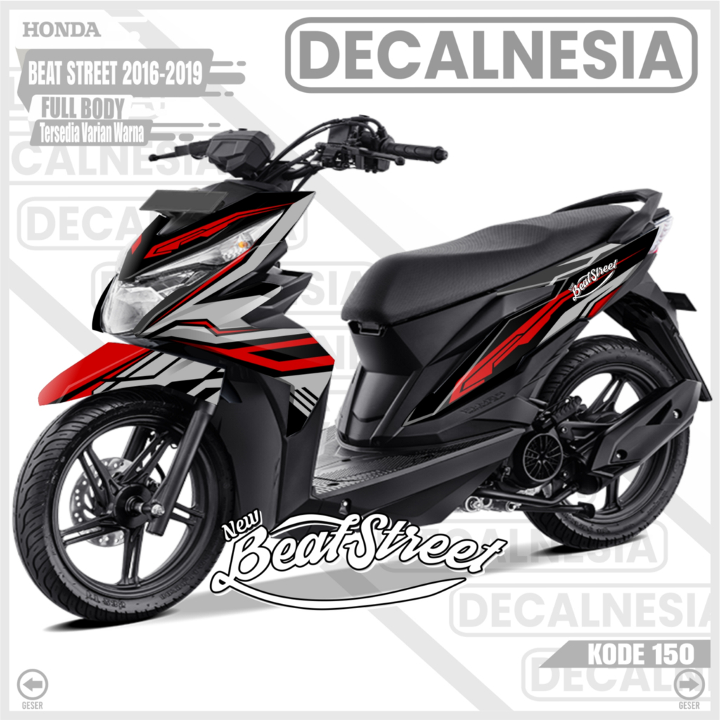Stiker Motor Beat Street Old 2016-2019 Full Body Variasi Decal Modifikasi Kece Keren Decalnesia C150