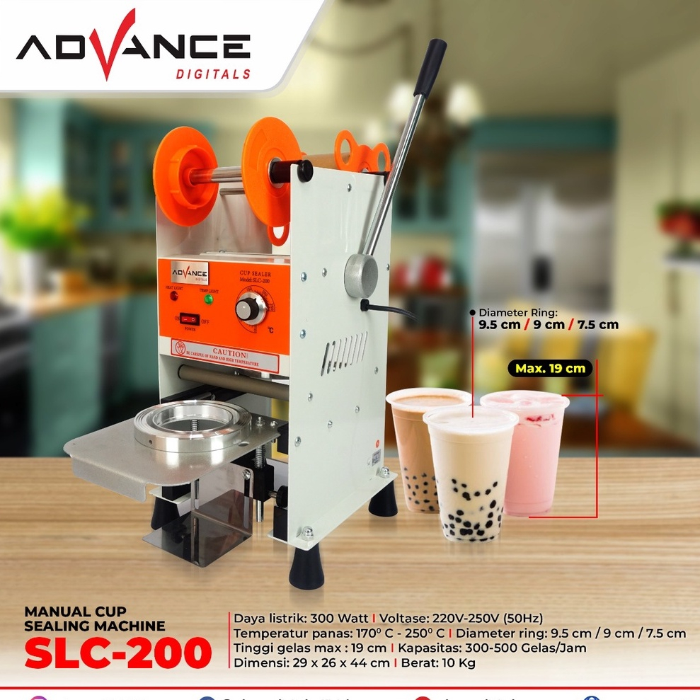 Mesin sealer cup Advance SLC 100 / SLC 200 Mesin penutup minuman plastik / alat pres gelas plastik