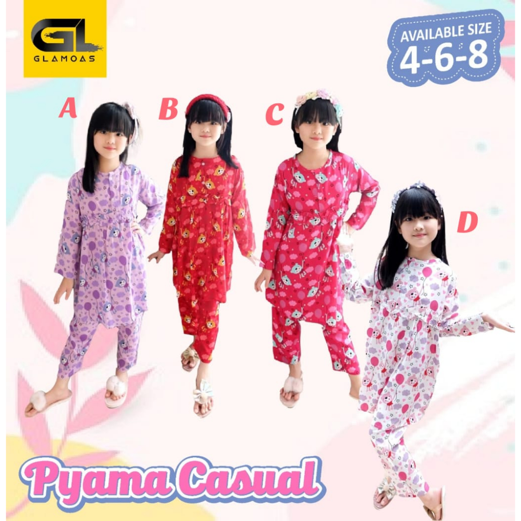 Setelan Rayon Anak Perempuan size 468 Tahun By Glamoas