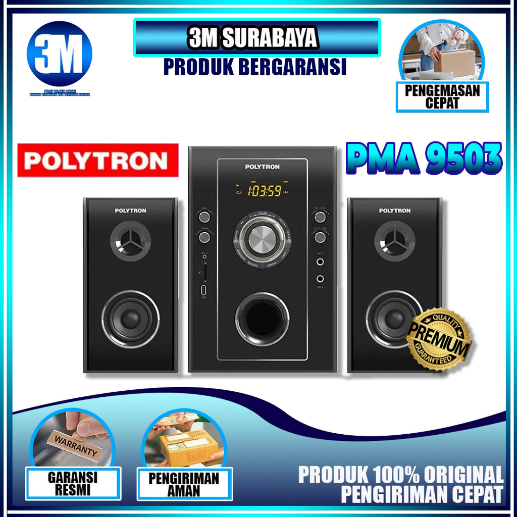 SPEAKER POLYTRON PMA 9503 / 9523 GARANSI RESMI 12 BULAN | SPEAKER BASS BLUETOOTH PMA 9503 / 9523 | S