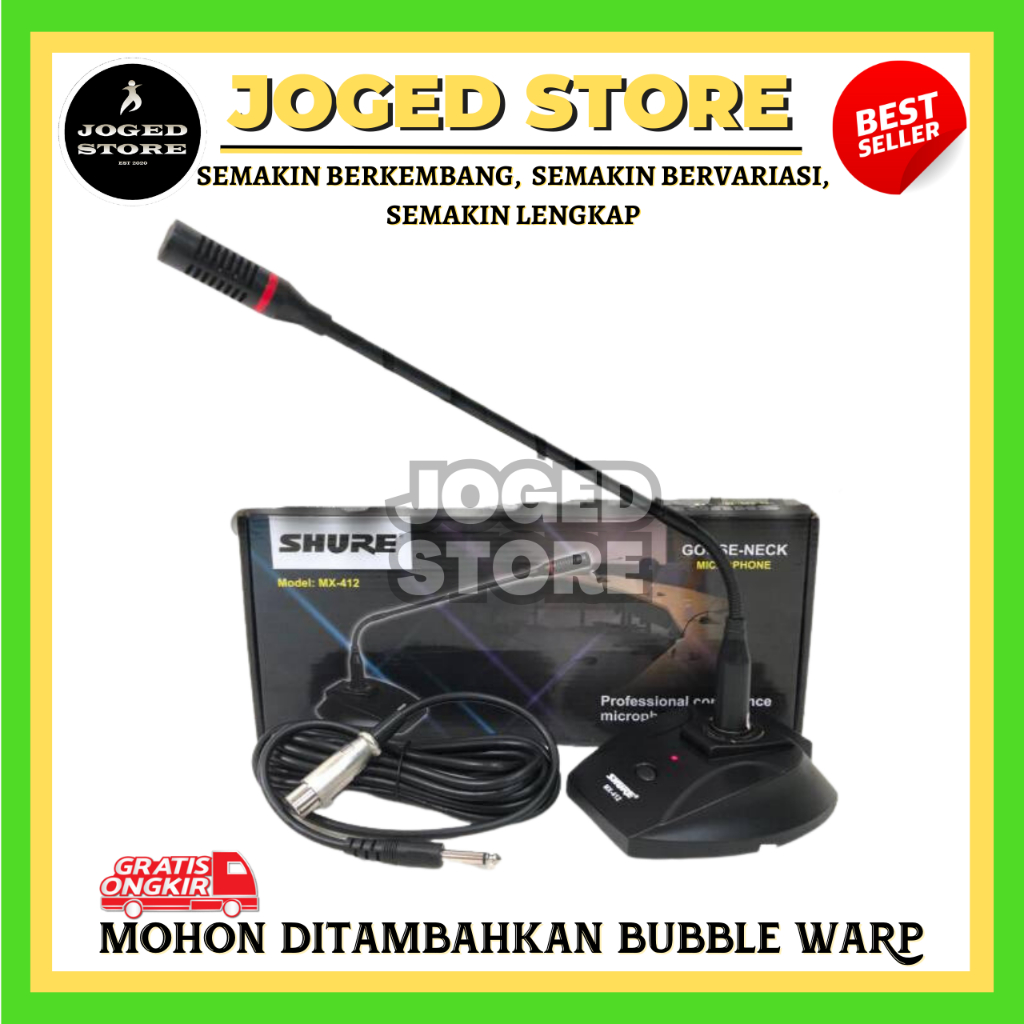 MIKROFON MEJA PODIUM SHURE MX 412 | MICROPHONE KABEL MEJA SHURE MX412 | MIKROFON