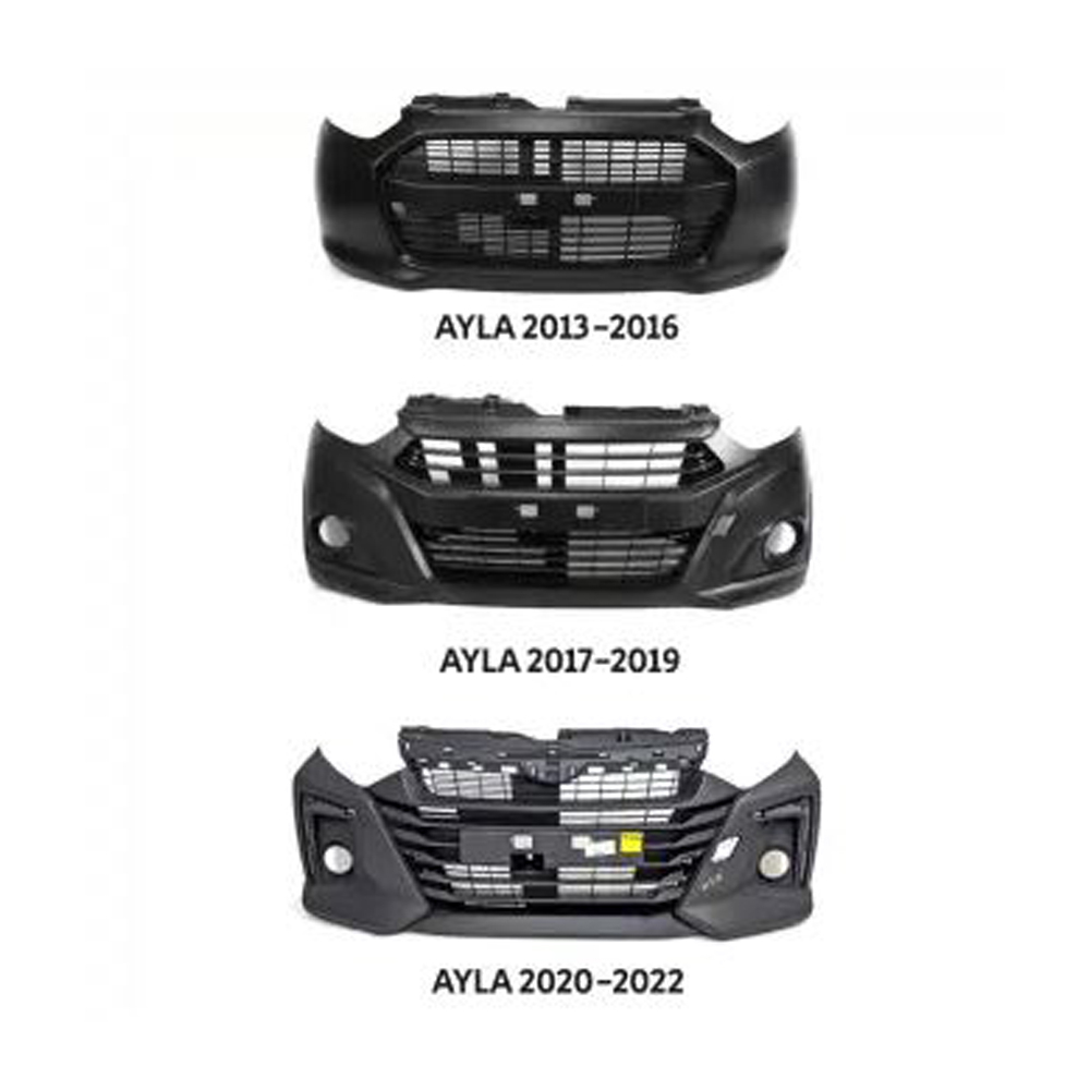 Bumper Bemper Depan Daihatsu Ayla D D+ M X R Deluxe Sporty Elegant ADS 2017-2019 2017 2018 2019 1.0 1.2 1000cc 1200cc Orange Red Merah Glittering Silver Ultra Black Solid Hitam Dark Grey Abu-Abu Icy White Putih Yellow Kuning Metallic Original