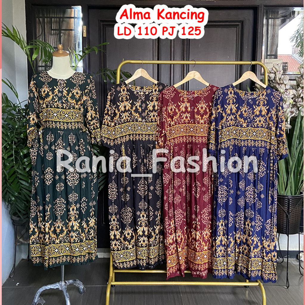 Daster Rania Fashion Motif ALMA KANCING Viral