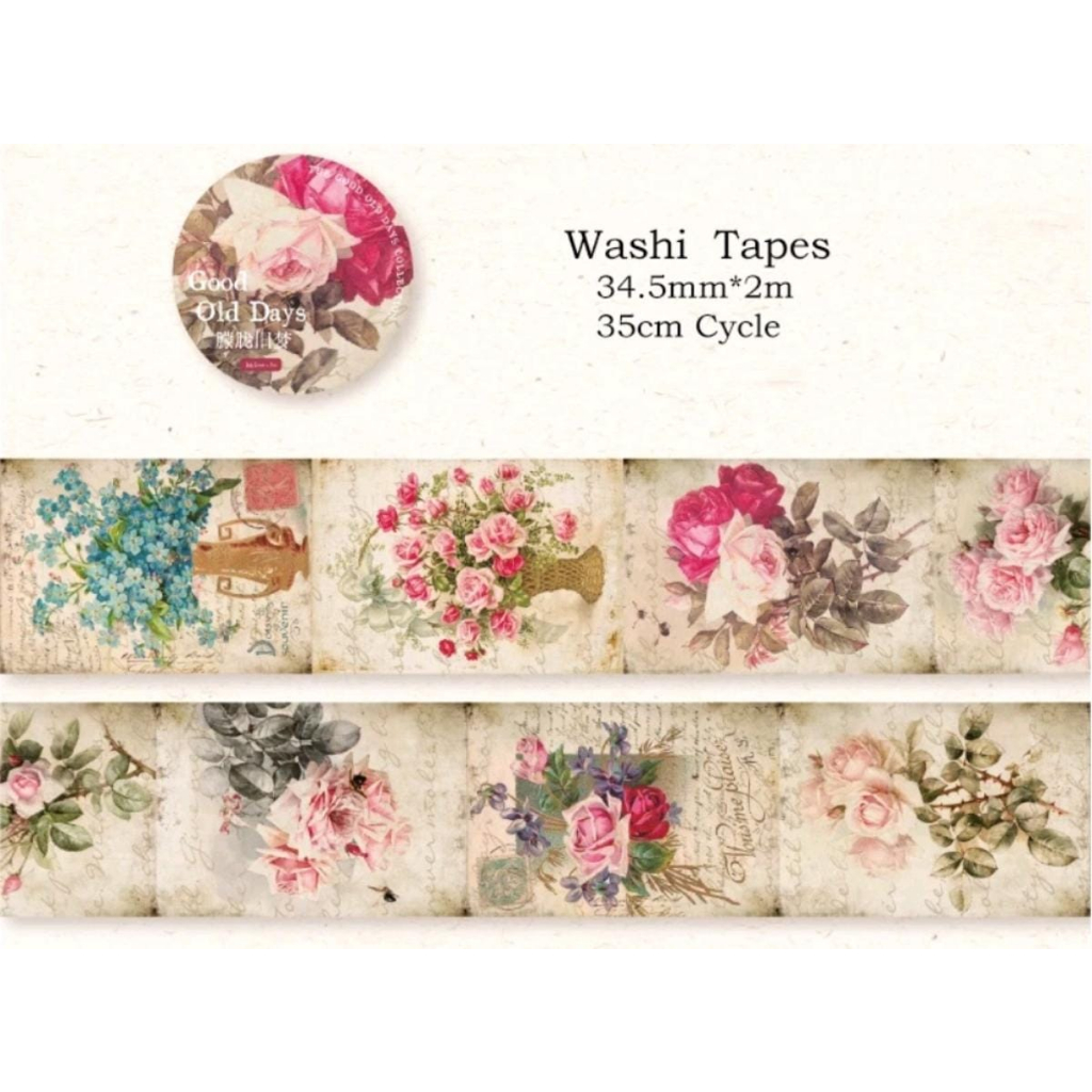 

Stiker Washi tape Bunga vintage roll (35 cm)