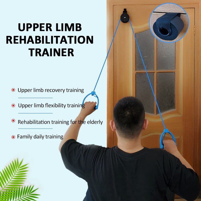 Terapi Penderita Stroke Fisioterapi Tangan Hemiplegia Peralatan Pelatihan Alat Terapi Bahu /Pulley Untuk Latihan Rehabilitasi Exercise Pulley Arm Rehabilitation Over Door Training Equipment Braces Supports Elastic Train - Terapi Stroke - shoulder pulley