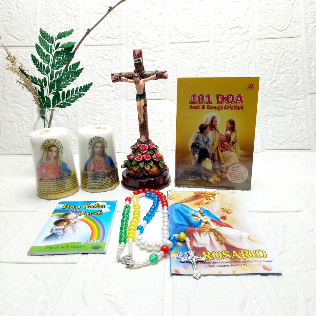 (ps 58) Paket Doa Anak katolik/Perlengkapan Doa Anak/Rosario Anak Katolik/Buku Doa Anak dan Remaja K