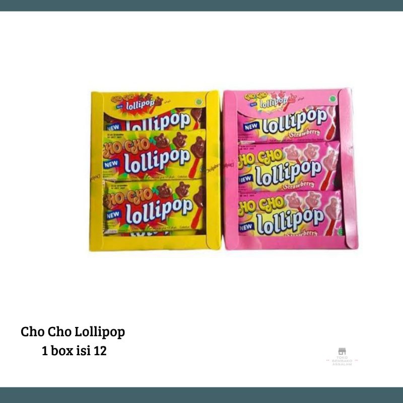 

Lolipop cho cho coklat & strawberry 1 box isi 24