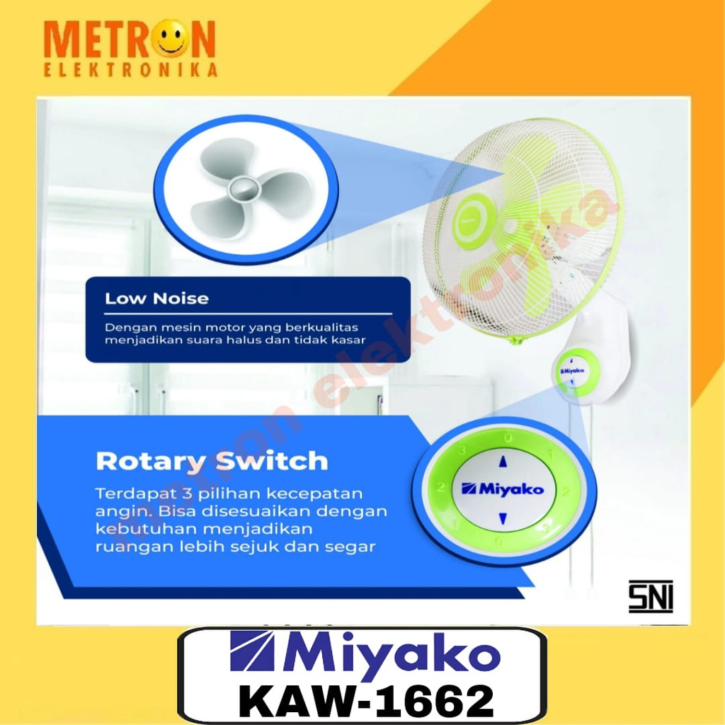 MIYAKO KAW 1662 KIPAS ANGIN / FAN / KAW1662