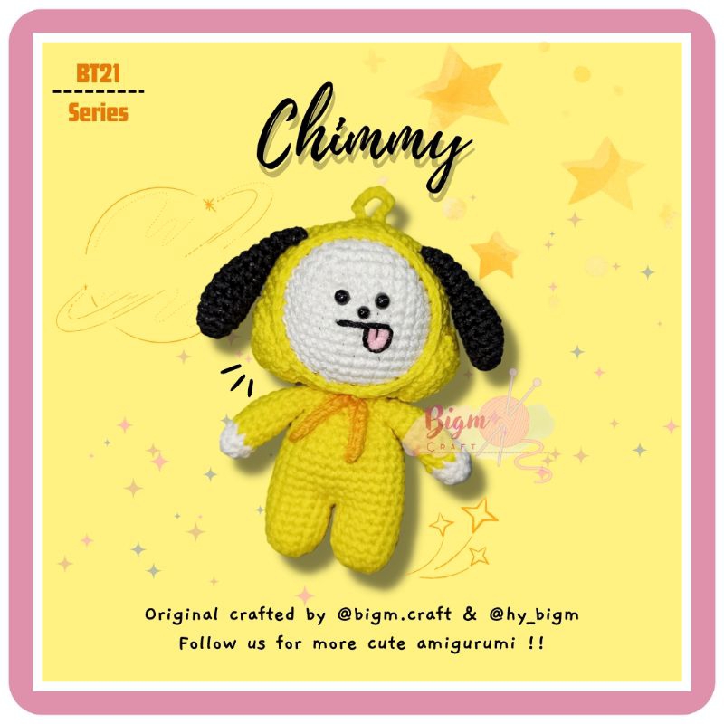 BT21 CHIMMY AMIGURUMI BONEKA RAJUT | Boneka BTS Park Jimin Doll | BT21 Chimmy Keychain | Gantungan C