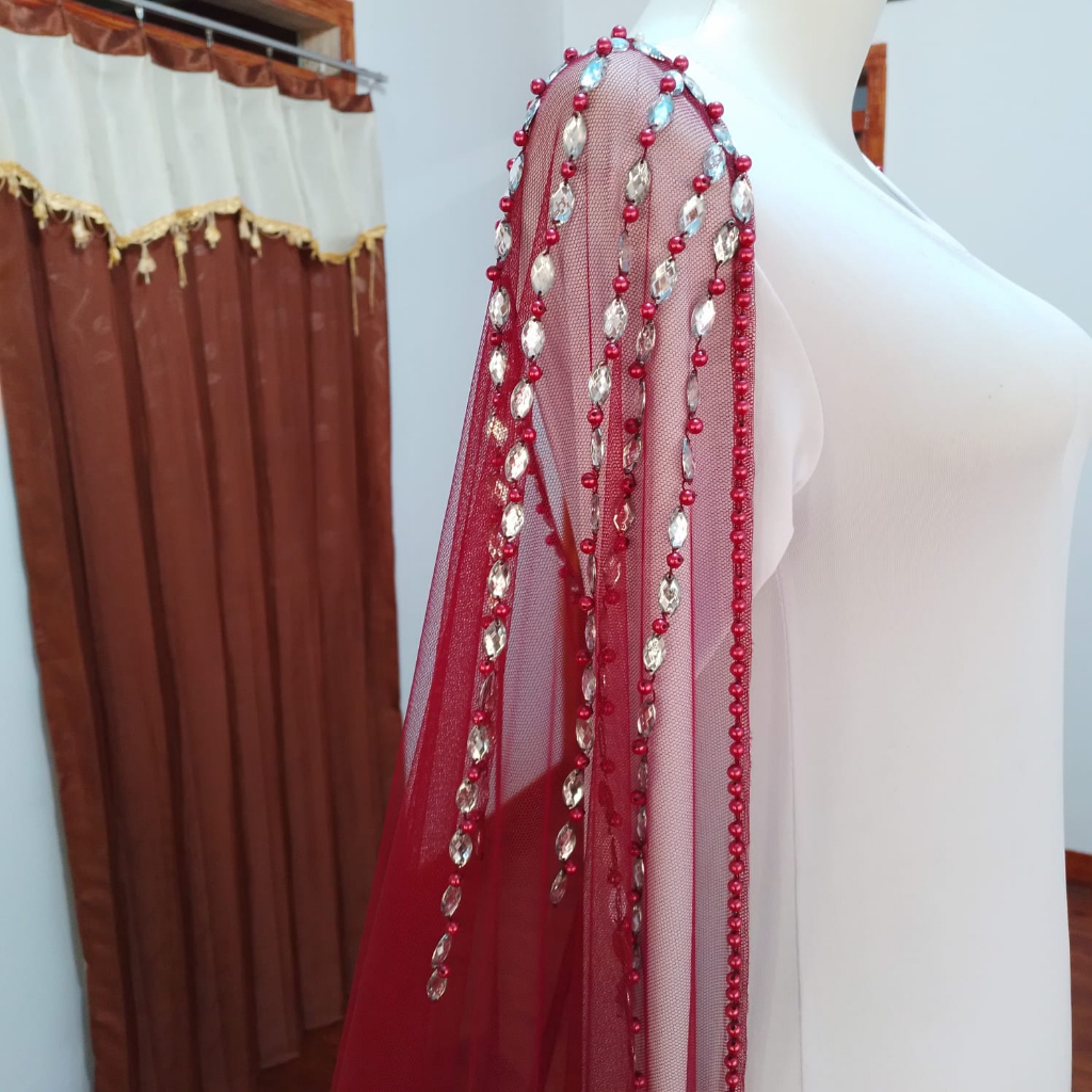 jubah pengantin MAROON /slayer jubah/jubah gaun pengantin/hiasan jubah gaun