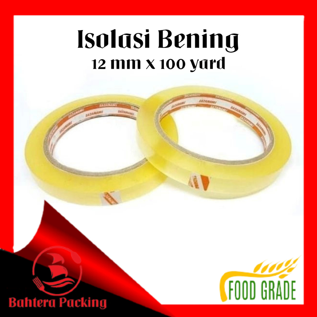 

Isolasi Bening Selotip 12mm x 100 Yard 0,5 mm 45micron