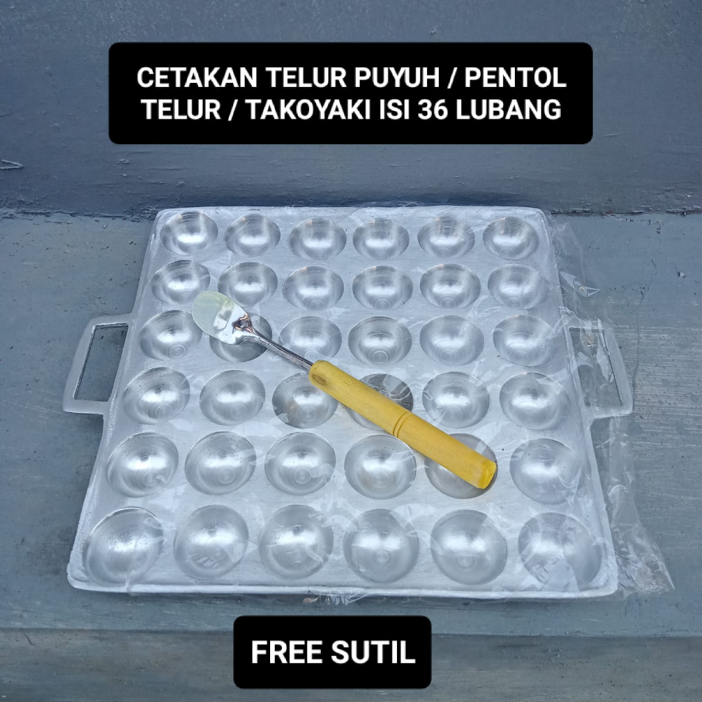 CETAKAN TELUR PUYUH / PENTOL TELUR / TAKOYAKI ISI 12,16,19,25,36,35 LUBANG FREE SUTIL