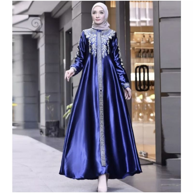 Gamis Kristal Bordir|Gamis Semi Sutra Real Pict |Gamis Pesta|Gamis Mewah|Gamis Muslimah|Gamis Cantik