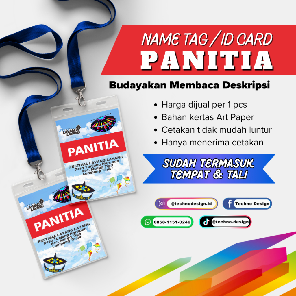 ID CARD MURAH BISA UNTUK PANITIA, ACARA/FESTIVAL, LOMBA.