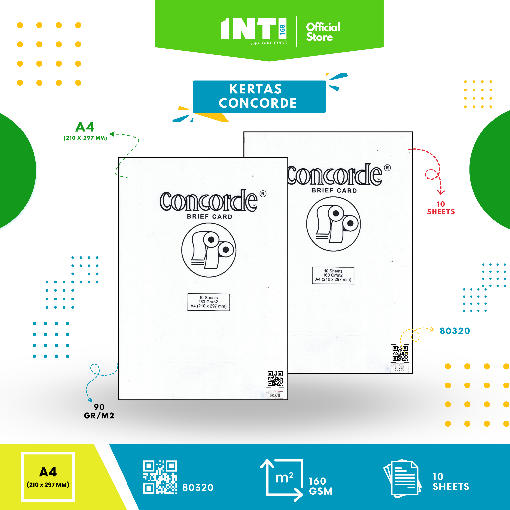 

Kertas Concorde Brief Card A4 160gsm 80320 Putih - Isi 10 Lembar