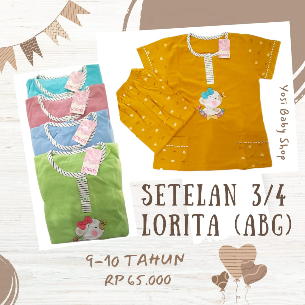 SETELAN 3/4 CELANA PENDEK LORITA ABG