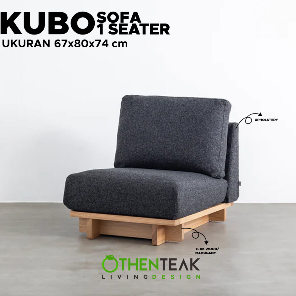 Sofa 1 seater minimalis OTHENTEAK - KUBO SOFA 1 SEATER