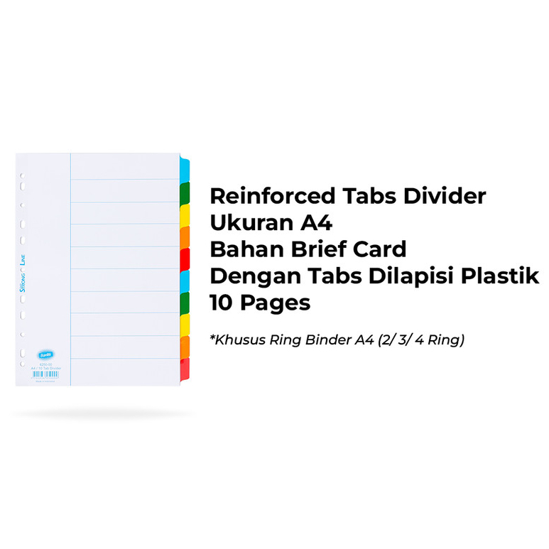 

Bantex Divider Pembatas Binder A4 10 Lembar Index Rainbow