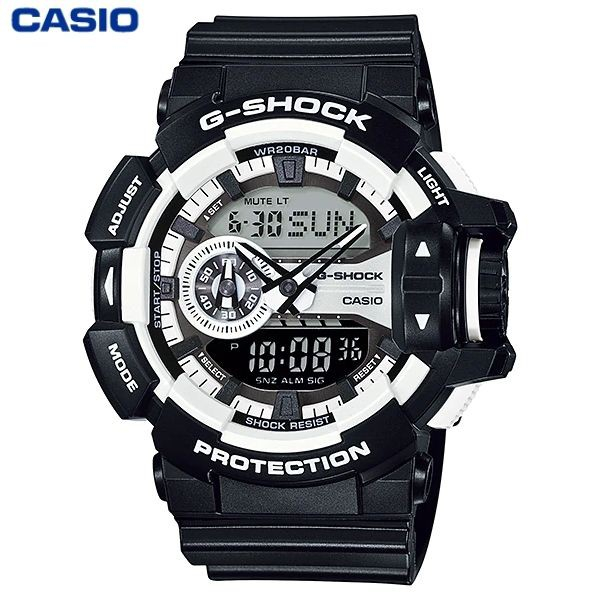 JAM TANGAN PRIA CASIO G-SHOCK GA-400-1A ORIGINAL - GSHOCK GA400 HITAM PUTIH G-SHOCK ORIGINAL