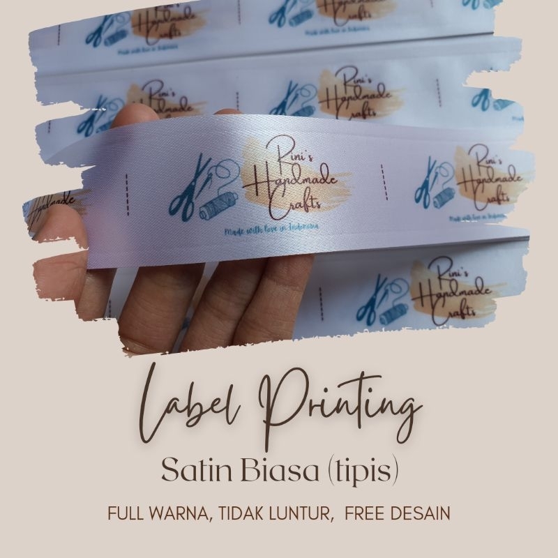 [1roll / 1/2roll] Label printing, Label Satin Printing, Label satin halus, label baju, label kaos, l