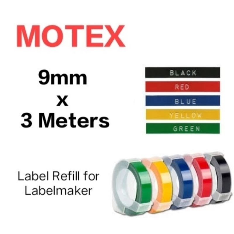 MOTEX REFFIL PITA LABEL MAKER 9MM / EMBOSS LABEL MAKER MOTEX 9MM