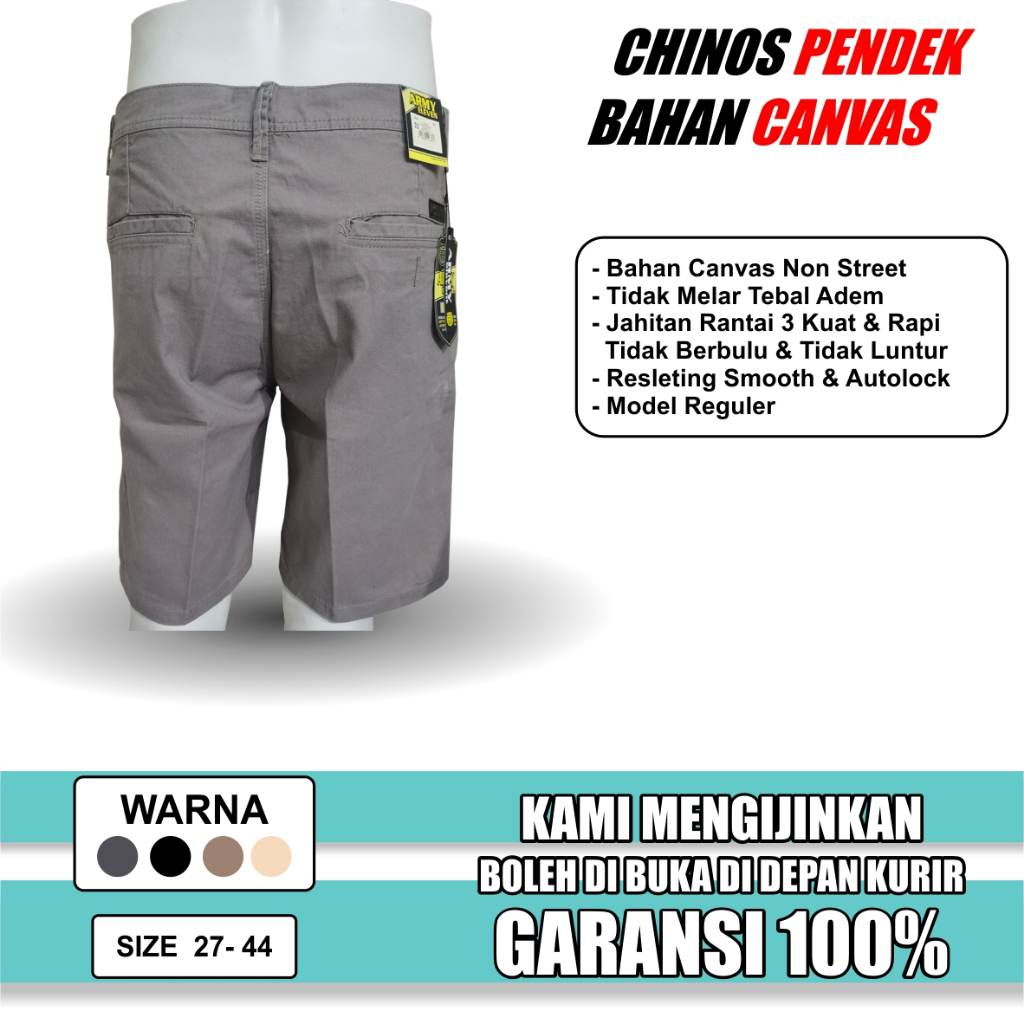 Celana Pendek Pria Chino chinos distro original 100% Bahan kanvas Canvas soft jeans tebal tidak mela