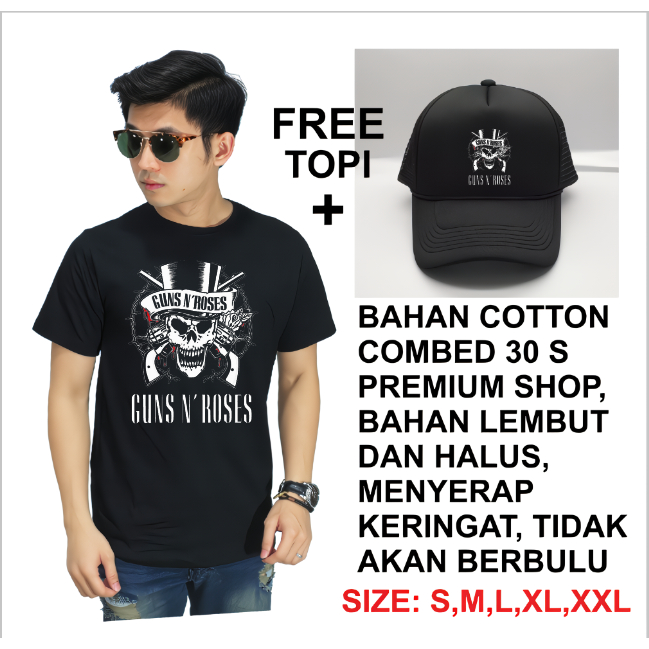 Kaos Guns n roses Free Topi trucker