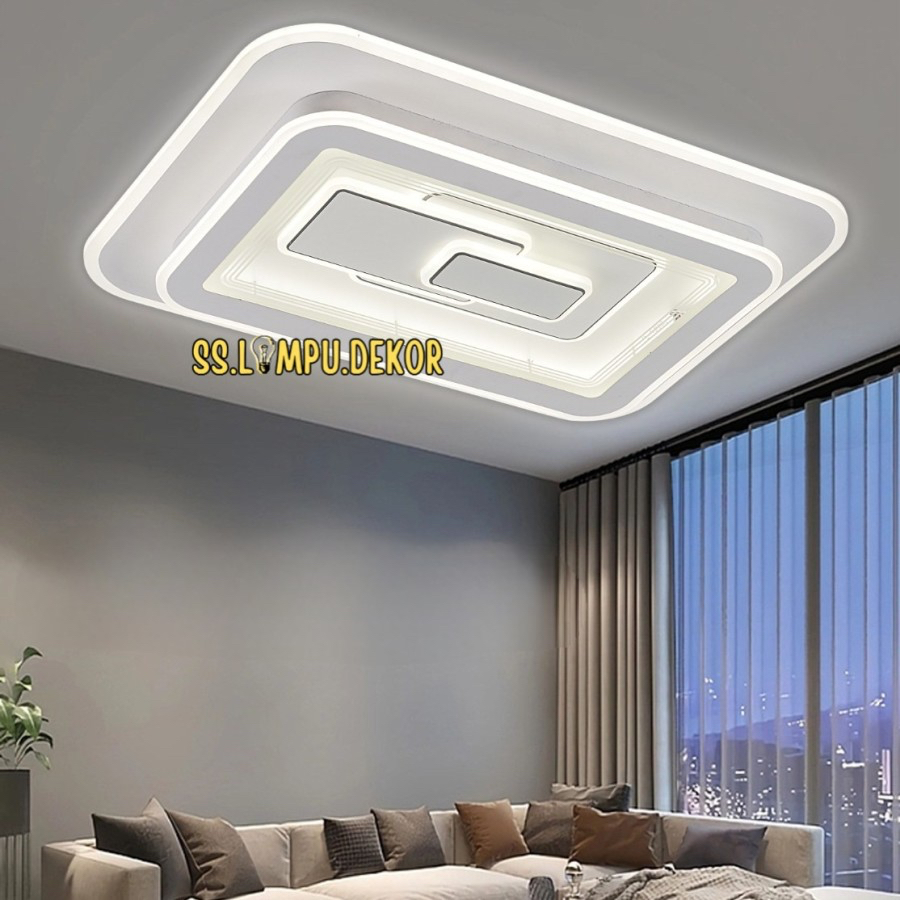 Lampu Hias Plafon Minimalis LED tempel besar nyala 3 warna