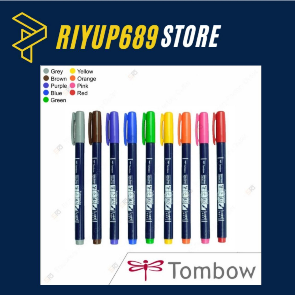 

fudenosuke brush pen tombow hard tip varian warna biru
