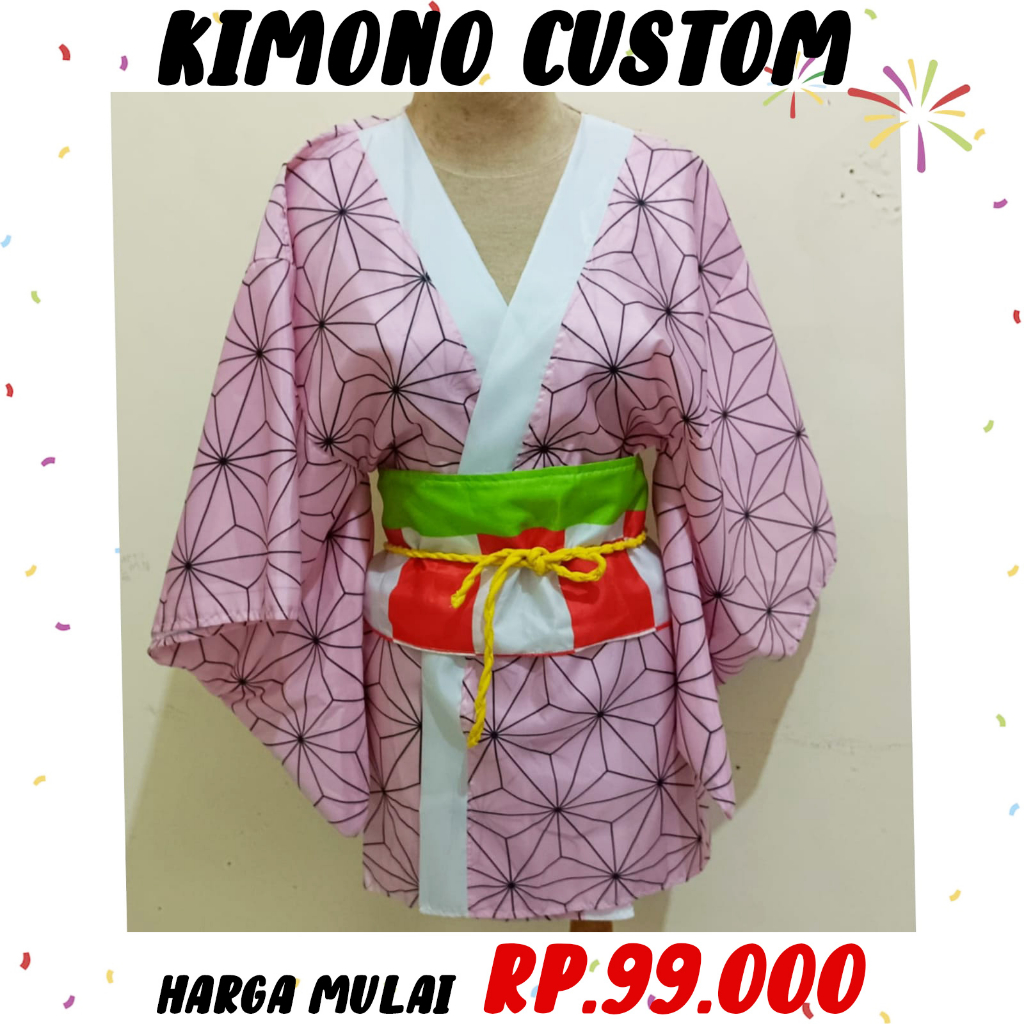 HAORI KIMONO COSPLAY Nezuko Demon Slayer - BISA CUSTOM DESIGN