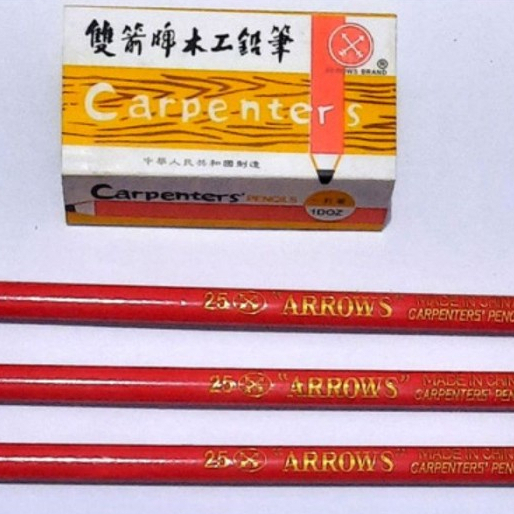 

Pensil Tukang Carpenters ARROW Pencil Bangunan Ukuran Besar Bahan Kayu Nomor 25 Tebal Hitam Kuat Kokoh awet Ketebalan 1mm Mekanik Kuli Tukang Arrows Bagus Pipih Gambar Proyek Peralatan arsitek Merk Cap Ori Original Ecer Satuan Murah Surga Art Motor Malang