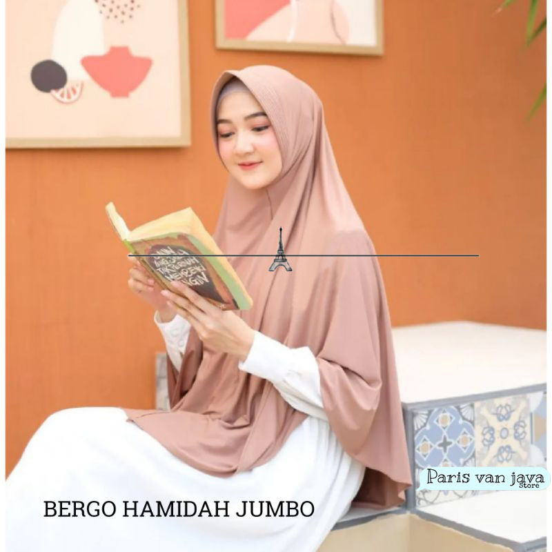 Hijab Bergo Hamidah Jersey Jumbo XL | Hijab Khimar Jersey Jumbo | Jilbab Jumbo Syar’i |Kerudung Berg