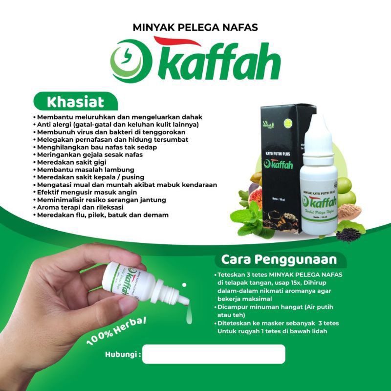 [BISA COD] MINYAK KAYU PUTIH KAFFAH PLUS QUSHTUL HINDI 7 IN 1 / HERBAL TETES PELEGA SESAK NAFAS DAN 
