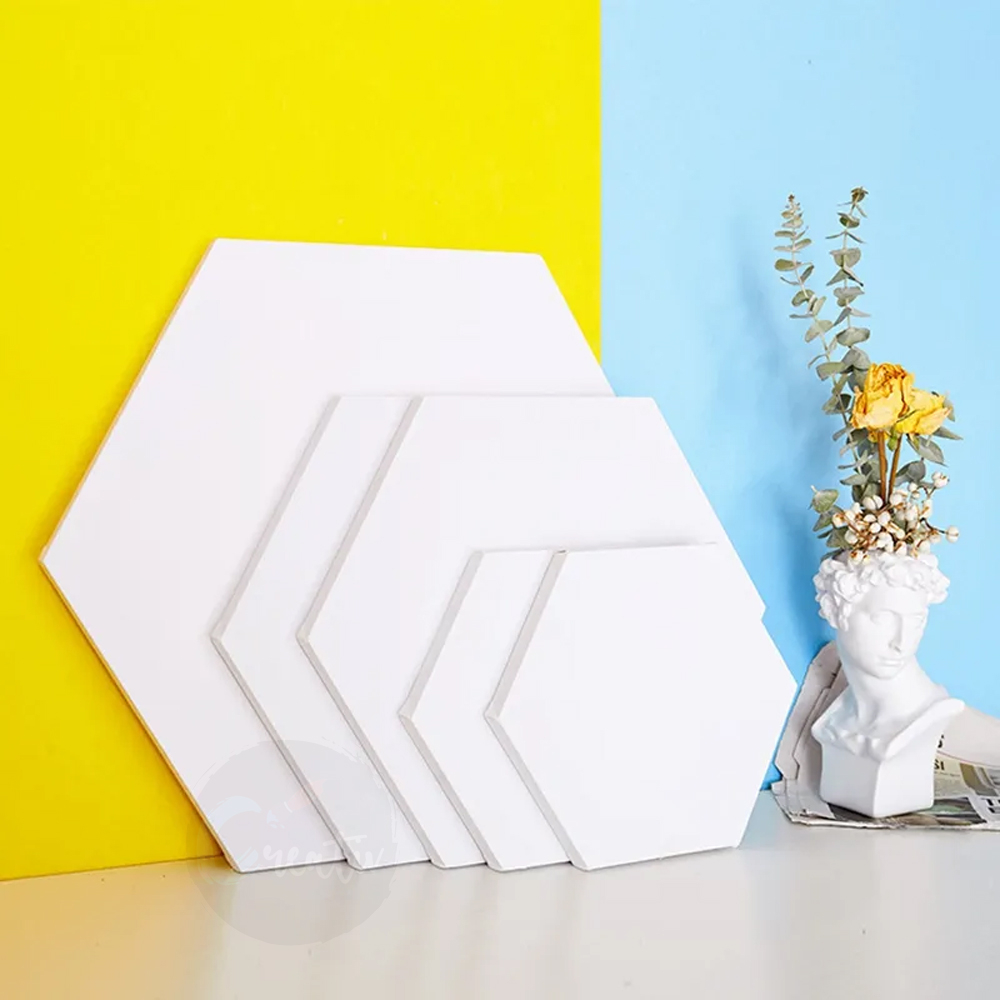 

Kanvas Lukis Hexagonal Diameter 40 Cm Stretched Medium Texture