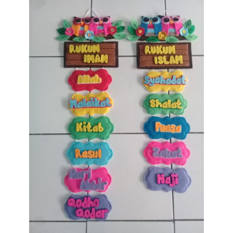 Hiasan gantung RUKUN IMAN/RUKUN ISLAM/prakarya sekolah/dekorasi kelas