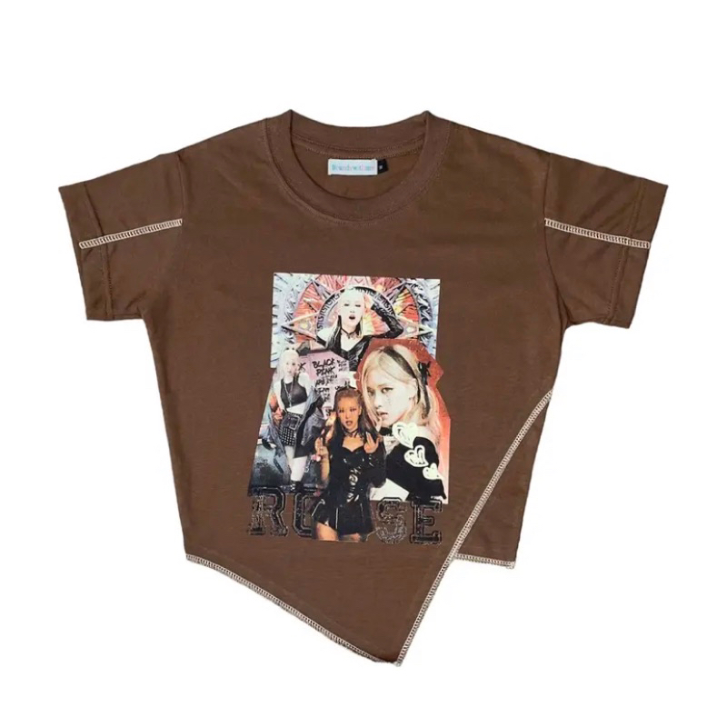 KAOS ROSE BLACKPINK CROP TOP (PRELOVED)