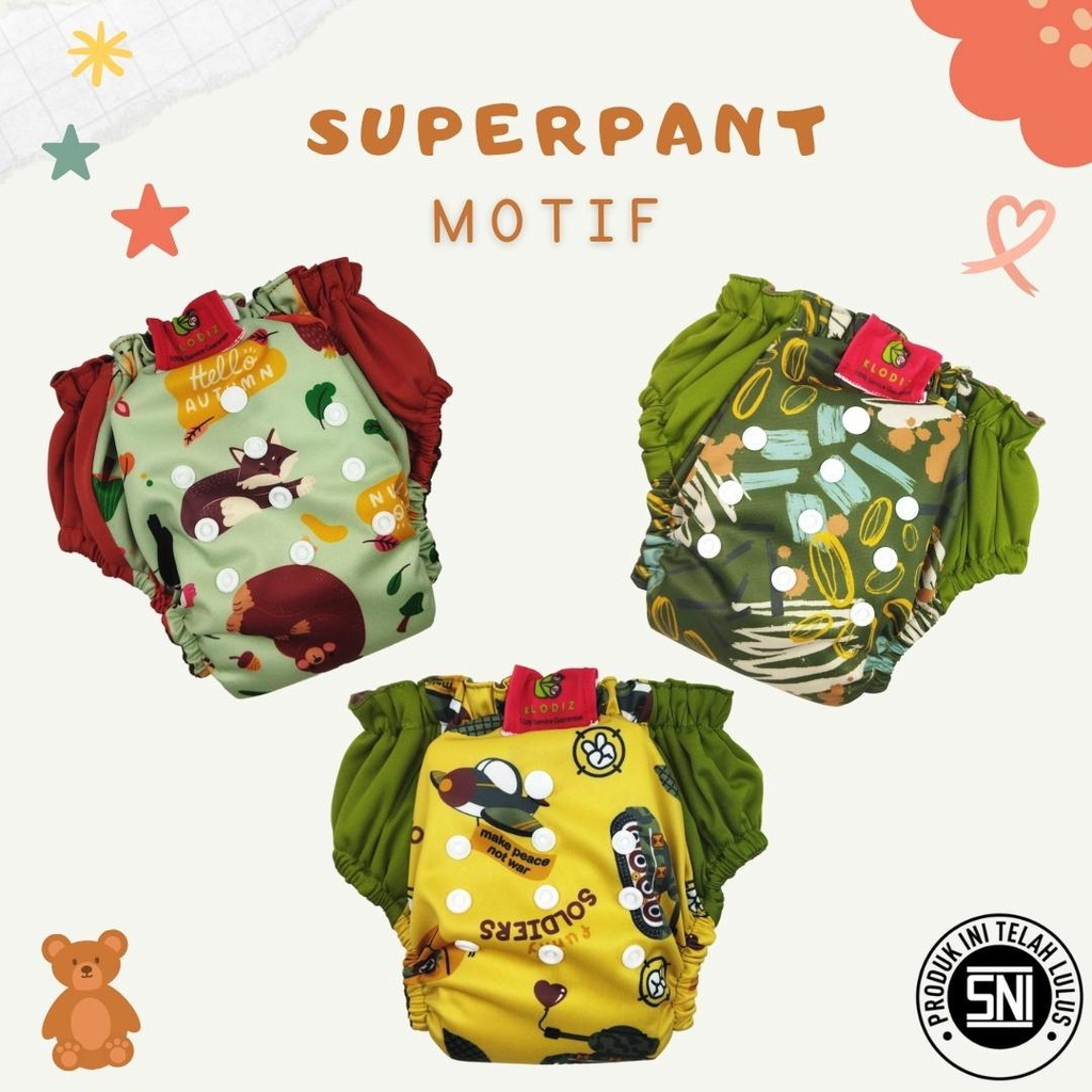Clodi Klodiz Superpant BB 5kg - 20kg Celana Popok Kain Modern Pampers AIO Superpants All In One Inse