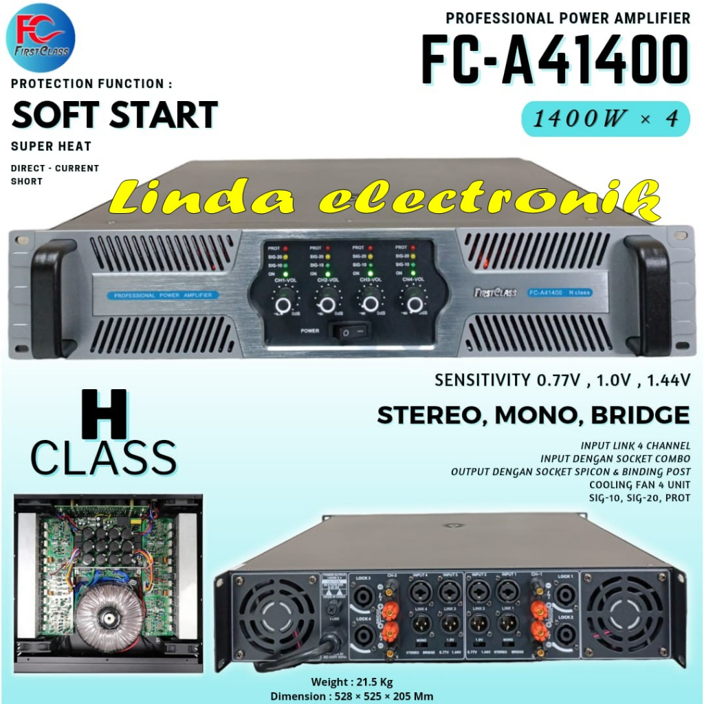 power amplifier firstclass fc a41400 / fca 41400 / fca41400 4 channel