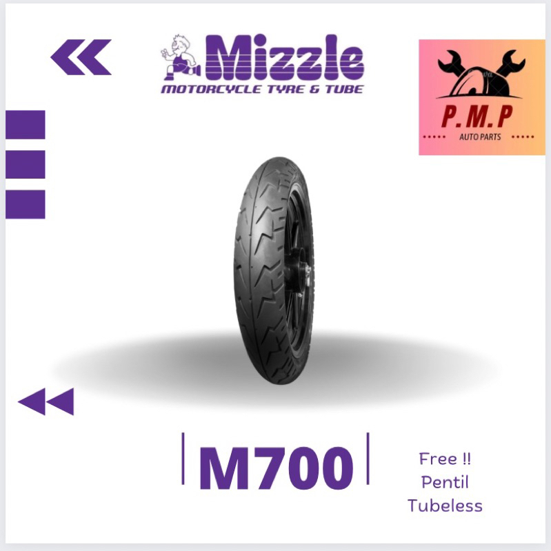 Ban Mizzle M700 100/80 Ring 18 Tubeless Original Free Pentil Tubeless